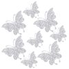 8 Pcs Rhinestone Butterfly Stickers Bling Crystal Butterfly Car Decals Stickers for Women Bling Butterfly Car Accessories Decor (Silver)