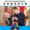 Karaoke Machine for Kids Adults, Portable Bluetooth Speaker with Wireless Microphone and Colorful Lights, Gifts for Girls Boys Birthday/Home Party(Black)