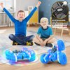 Jimdella Remote Control Car,RC Cars with Sides Light Strip and Headlights,Double Sided 360 Flips Rotating RC Stunt Car,2.4Ghz All Terrain Toys for Ages 4-6 Kids Toy for Boys Girls Birthday Gift(Blue)