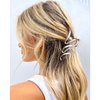 Brinie Claw Hair Clips Gold Metal Hair Clamps Pearl Hair Claw Clips Stylish Hair Clips Nonslip Hair Claw Barrettes Hair Accessories for Women and Girls (Pack of 2)