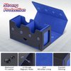 MTG Deck Box with 2 Commander Display, Commander Deck Box Fits 320+ Single Sleeved Cards, Deck Box MTG with Dice Tray, Magnetic MTG Double Deck Box Storagex Fit YuGiOh TCG CCG Magic Cards (Black&Blue)