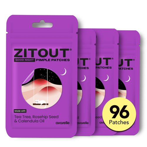 AVARELLE Spot Pimple Patches for Face | ZitOut Good Night Acne Patches | FSA HSA Acne Hydrocolloid Acne Patches | Hydrocolloid Patch for Acne with Tea Tree Oil | Acne Spot Treatment(12-14 mm, 96 ct)