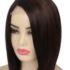 Sallcks Short Brown Wig for Women Side Part Natural Straight Synthetic Hair Replacement Wig Mixed Brown Cosplay Costume Wigs