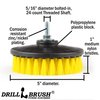 Cleaning Supplies - Threaded 5-inch Commercial Cleaning - Scrub Brush - fits Electric, Pneumatic DA Rotary Polishers - Bathroom Rugs - Carpet Cleaner - Floor Cleaner - Shower Cleaner - Grout Cleaner