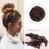 EjszaKod 73 pcs Hair Braiding Tool with Brown Hair Wig Bun, Hair Styling Tools Accessories Hair Magic Bun Maker Hair Bun Donut Hair Bobby Pins and Elastic Bands Kit for Women Kids