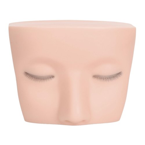 Dioche Lash Mannequin Head Elastic Realistic 3 Layer Lashes Eyelash Mannequin Head Practice, Soft Touch Makeup Practice Face Lash Extension Supplies for Lash Extension Practice (White