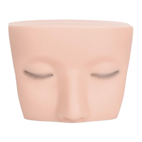 Dioche Lash Mannequin Head Elastic Realistic 3 Layer Lashes Eyelash Mannequin Head Practice, Soft Touch Makeup Practice Face Lash Extension Supplies for Lash Extension Practice (White