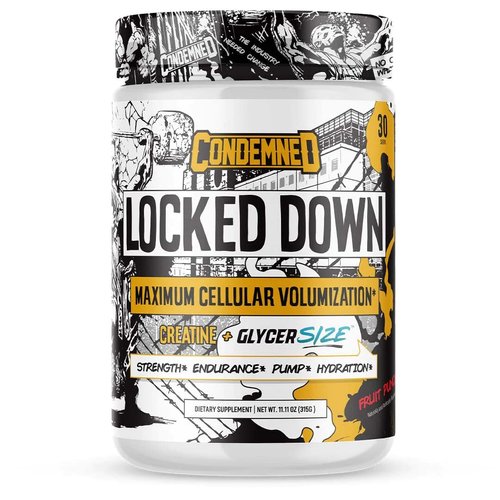 Condemned Labz Locked Down | Creatine Performance Complex | Creatine Monohydrate, Glycerol, Taurine | Enhanced Hydration, Energy & Stamina | 30 Servings (Fruit Punch)