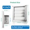4" Upgrade Metal Dryer Vent Cover for House, Premium Stainless Steel Dryer Vent with 4 Screws Rubber Gasket, Exterior Wall Vent Cover with Louvre for Dryer Vents Range Hood Vent AC Vent by Hydencamm