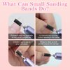 C12rtive 100 Pcs 3mm Professional Small Sanding Bands & 2Pcs Small Mandrel Bit Set for Nail Drill,180# Upgrade Design 3mm Mini Sanding Bands for Manicures and Pedicure with Stainless Steel Shaft