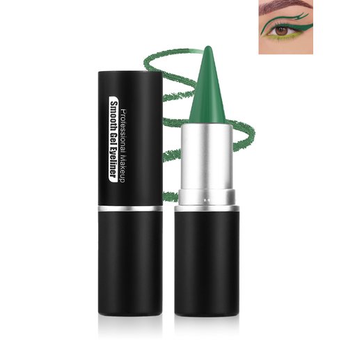 Green Gel Eyeliner, Cream Eyeliner Gel Pencil Waterproof Smudge Proof, Smooth Matte Eye Liner Pen Long Wear, Intense Color Eyeliner Eyeshadow Face Paint Stick Makeup for Women, Delineador De Ojos-03