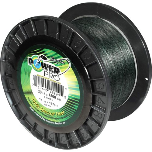 POWERPRO Spectra Fiber Braided Fishing Line, Moss Green, 500YD/30LB