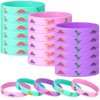 30 Pack Dinosaur Party Favors Dinosaurs Silicone Wristbands Dinosaurs Bracelets Girl Dinosaur Birthday Party Supplies Gifts Bag Stuffer for Pink Dinosaur Theme Birthday Party Supplies 3 Colors