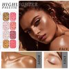 Wugbc 8 Colors Blush Palette Makeup, Face Highlighters Contouring Powder, Shimmer Bronzer Rubores De Maquillaje for Cheeks, Mineral Blushes Highlighting Shades Waterproof Illuminator Women Cosmetics