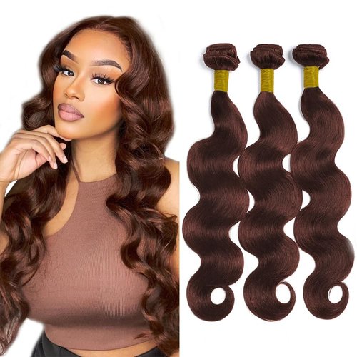 28 28 28 Inch Reddish Brown Bundles Color #33 Body Wave Human Hair Bundles Brazilian Virgin Hair Copper Red Bundles Brown Body Wave Bundles Human Hair Color 33 Bundles