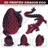 Dragon Egg-3D Printed Dragon in Egg,Crystal Dragon Articulated Dragon Adults Fidget Toys for Autism ADHD,3D Printed Gift Toy, Executive Desk Toys,Home Office Decor