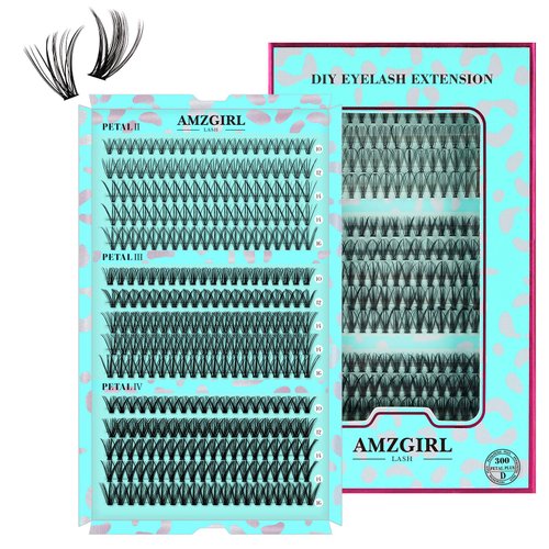 Lash Clusters Diy Eyelash Extensions Individual Lashes Cluster Wispy D Curl Eyelashes Extension Clusters Fluffy Natural 300pcs False Lashes(P203040,D-Mix10-16mm)
