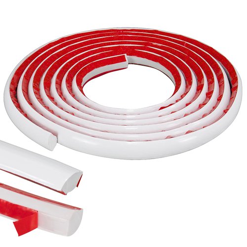 NeatiEase Flexible Quarter Round Molding Self Adhesive, Peel and Stick Waterproof Molding Trim Caulk Strip for Wall Edge Corner, Cabinet Edge, Ceilings Edge, Countertops (White, 10 Feet)