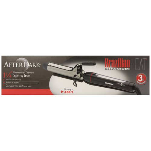 Brazilian Heat BBH3104 Brazilian Heat After Dark Titanium Keratin-Safe Spring Curling Iron, 1.25 Inch