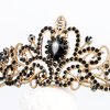 YISSION Black Crown and Tiara Gothic Tiaras Halloween Queen Crowns for Women Girls Birthday Tiara Princess Crown Bridal Hair Accessories for Halloween Wedding Prom Party Cosplay
