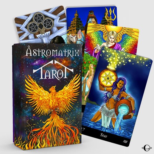 AstroMatrix Tarot Deck with Comprehensive Guide – Modern Symbolism and Enhanced Digital Interpretations for All Levels