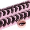 False Eyelashes Wispy Mink Lashes 18mm Strip Lashes Natural Look Fake Eyelashes Curly Soft Cat Eye Lash Pack 10 Pairs by EYDEVRO