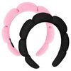 Amariver Spa Headbands for Women Skincare Headband for Washing Face Make Up Headband Face Wash Hair Band Terry Cloth Headband Pink Black Puffy Face Wash Headbands for Women Girls