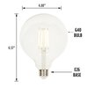 Westinghouse Lighting 5317500 6.5 Watt (60 Watt Equivalent) G40 Dimmable Clear Filament LED Light Bulb, Medium Base