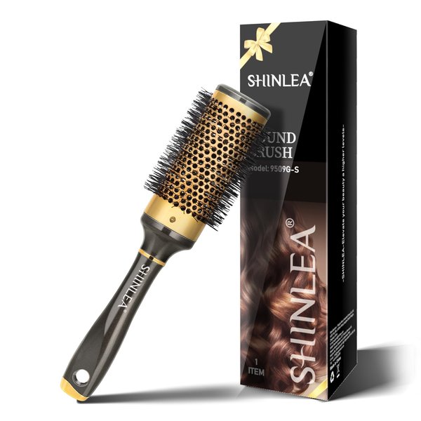 Round Hair Brush for Blow Drying, Aluminium Curly Hair Brush, Hairbrushes for Women Professional Curling, Straightening, Add Volume and Shine (1.7 inch Barrel, 2.5 inch with Bristles)