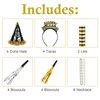 2025 Happy New Year Party Decorations 26pcs New Year's Eve Party Supplies Includes Cone Hats, Tiaras and Bead Necklaces Party Supplies for New Year