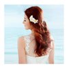 6 Pcs White Yellow Hawaiian Plumeria Flower Foam Hair Clips Alligator Clips Duckbill Clips Hair Barrettes Hair Accessories for Bridal Wedding Party Beach