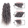 6 Packs Goddess Locs Crochet Hair 14 Inch Gray Wavy Curly Faux Locs Crochet Braids Synthetic Hair Extensions Dreadlocks Crochet Locs Braiding Hair Goddess Brainds Crochet Hair (14" (6 Packs), #51)