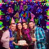 Neon Birthday Party Decorations Neon Happy 40th Birthday Banner Glow in The Dark Party Decorations with UV Black Light Reactive for Let Glow Neon Birthday Blacklight Halloween Party Supplies