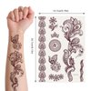 6 Sheets Henna Tattoo, Mandala Flower Temporary Tattoo Stickers for Women, Fake Tattoos Henna Stickers, Waterproof Red Ink Body Art Stickers.