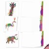 The Best Card Company - 20 Assorted Blank Watercolor Animal Note Card Box Set 4 x 5 In + Envelopes (10 Unique Designs) Kids Greeting Cards, Camp Stationery, Funky Rainbow Wildlife AM4948OCB-B2x10