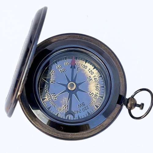 Nautical Ross London Brass Round Pocket Compass Marine Navigational Royal Device Gift Item (Antique)