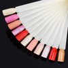 200 Pieces Nail Swatch Sticks Natural Nail Art Practice Tips Fan Shaped Polish Color Display Sticks Square Nail Swatches with Screw