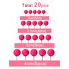 ASTARON 20 Pcs Ball Cake Topper Decorations Mini Balloons Cake Topper Sticks Hot Pink Balls Cake Picks Cake Topper Balls Cake Decorations for Wedding Birthday Cake Decorations