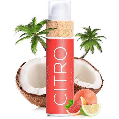 COCOSOLIS CITRO Tanning accelerator - organic tanning oil with vitamin E &amp; citrus scent for a qui...
