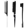 Slick Back Hair Brush, Edge Brush, Rat Tail Comb 3Pcs Hair Accessories Comb Set, Slick Back Hair Products for Smooth, Styling, Tamer Frizz, Baby Hair Brush for Edge Control, Rat Tail Comb for Parting