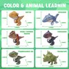 AUKSKY 6 Pack Dinosaur Collectible Figure, Snap Squad Dinosuar Toys with Movable Mouth, Dino Toys for Kids 3, 4, 5, 6+, Dinosaur Figures Gifts for Hallowen, Easter, Christmas, Birthday, Thanksgiving
