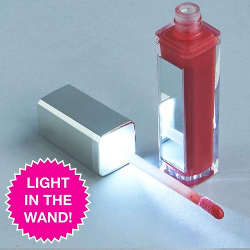Love Light Lips Lip Gloss - BLISS - Hydrating & Moisturizing Lip Makeup with Jojoba, Shea Butter, Vitamin E and Aloe. LED Light in the Wand and Mirror on the bottle, Cruelty-Free and Paraben Free