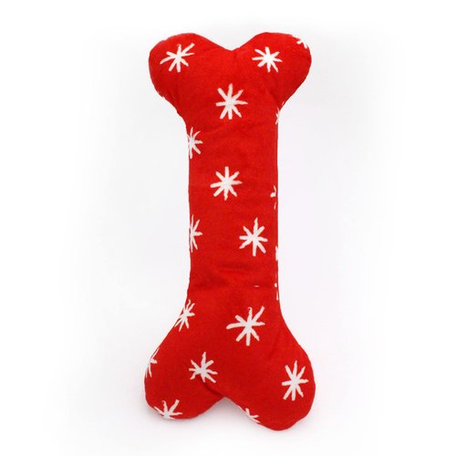 ZippyPaws, Holiday Jigglerz Festive Bone Dog Toy, 1 Count