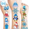 Winter Temporary Tattoos Theme 1st Birthday Party Decorations Supplies Favors 96PCS Cute Penguin Snowman Snowflake Polar Bear Tattoo Stickers Gifts for Kids Girls Boys School Prizes Carnival Christmas
