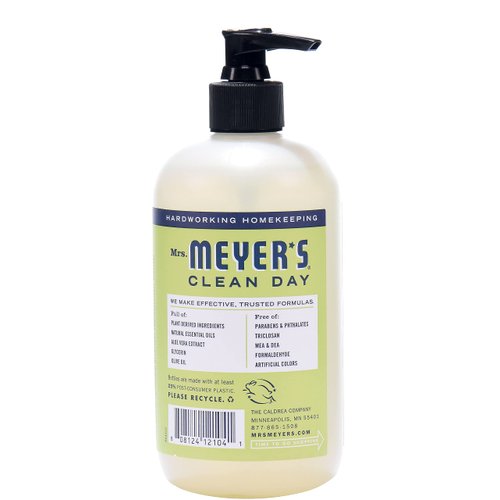 Mrs. Meyer's 651321EA Clean Day Liquid Hand Soap, Lemon Verbena, 12.5 oz