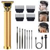 Hair Clippers for Men, Hair Trimmer T Blade Trimmer Zero Gapped Trimmer, Cordless Rechargeable Beard Trimmer Shaver Hair Cutting Kit with Ear Spoon Tool Set (Gold)