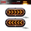 TMH (Pack of 2 6 Inch Oval ARROW Amber Light Turn Signal Tail Indicator Light 25 LED Sealed Marker Lights suitable for Truck Trailer Dump Truck Bus 12V DC