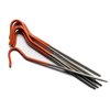 Vargo Titanium Shepherds Hook Stake with Fluorescent Orange Head (6 Pack) | Camping Tent Stakes | 0.3 Ounces (8 Grams) 6.5” L x 0.14” D (165 x 3.5mm) | Ultralight Durable Tent pegs | Model T-117