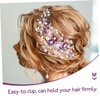 Beatifufu Hair Accessories - Alloy Floral Pearl Comb, Hair Clips, Headband for Brides, Girls, Wedding/Party Headpiece in Purple