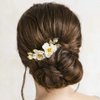 Yean Bride Flower Bridal Hair Comb Gold Leaf Wedding Hair Piece Floral Hair Accessories for Women and Girls (Gold)